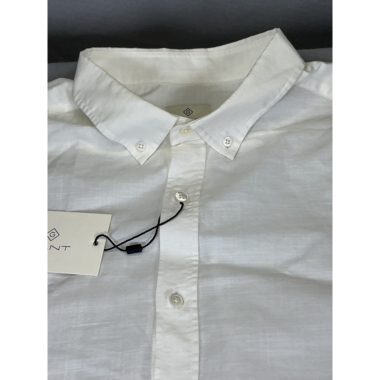 Gant Mens Xl White Chambray Fit Button Down Shirt Long Sleeve Nwt Cotton Casual — image 4 of 8